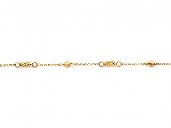 Bransoletka złota łańcuszkowa z kuleczkami