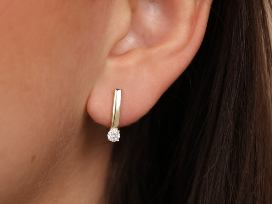 Kolczyki złote angielskie z cyrkonią