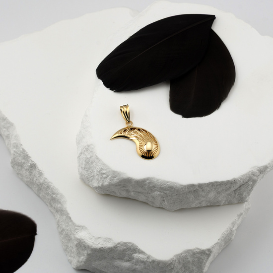 Złota zawieszka 585 ażurowa kropla, łezka