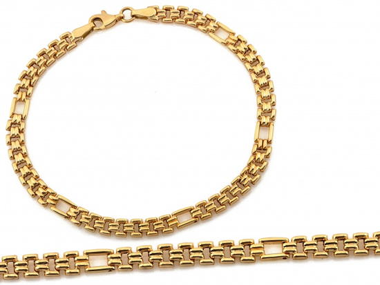 Błyszcząca złota bransoletka z ruchomych elementów na każdą okazję