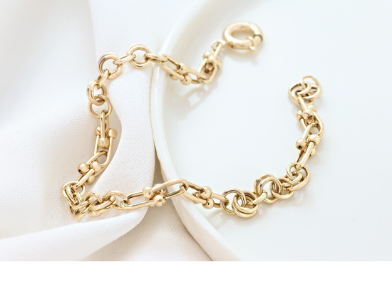 Bransoletka złota nowoczesna modna przeplatane ogniwa