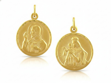 Duży medalik szkaplerz dwustronny okrągły