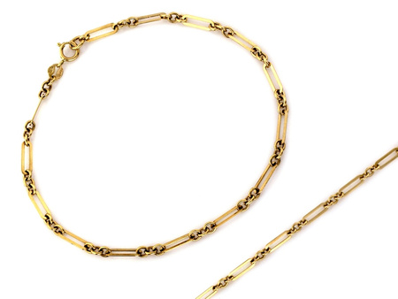 Złota bransoletka z delikatnych owalnych ogniw