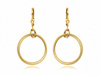 Kolczyki złote wiszące z trzech kółek