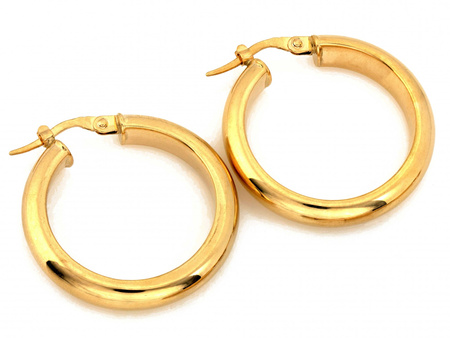 Kolczyki złote koła szerokie krawędzie 27mm