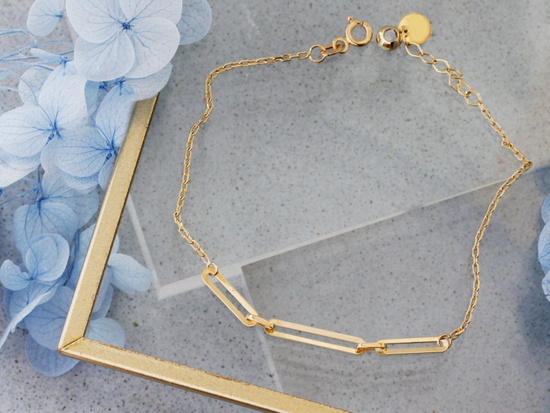 Bransoletka złota łańcuszkowa delikatna z dodatkiem dużych ogniw