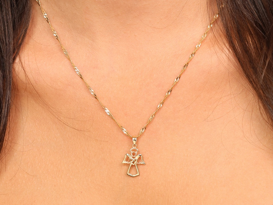 Złota zawieszka wisiorek anioł aniołek