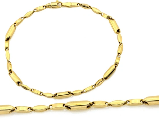 Bransoletka złota z dmuchanych tłoczonych elementów