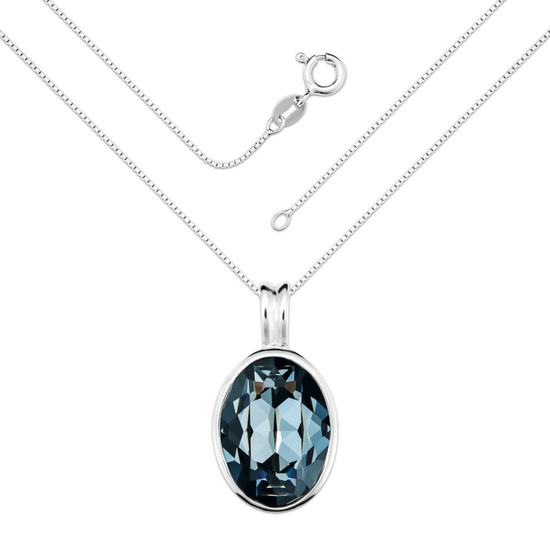 Naszyjnik srebrny 925 Swarovski - elipsa