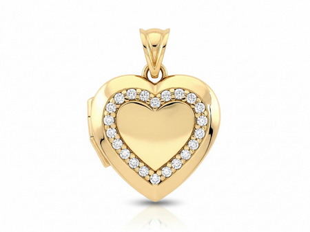 Serce złote puzderko na zdjęcie zawieszka wisiorek