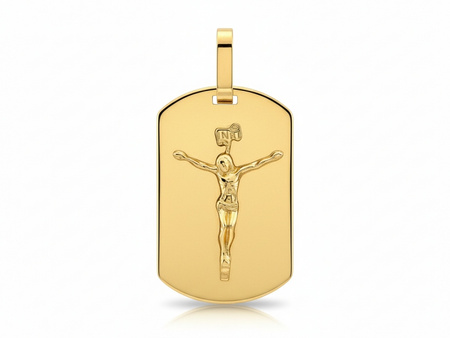 Złota blaszka z krzyżykiem pod grawer wisiorek