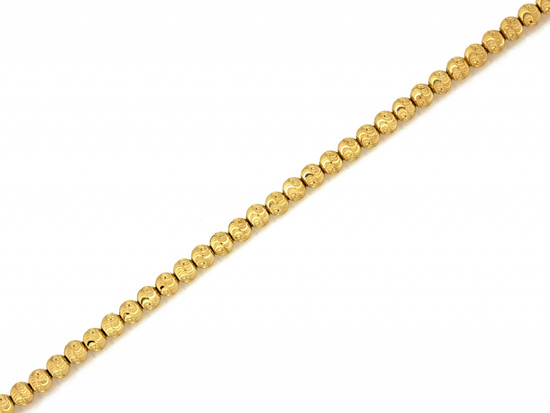 Złota bransoletka damska z diamentowanych kulek