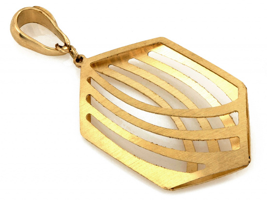 Zawieszka złota duża ażurowa geometryczna