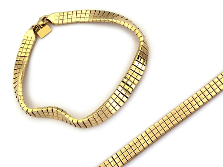 Bransoletka złota taśma z malutkich kwadracików