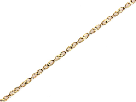 Złota bransoletka z łączonych nieskończoności