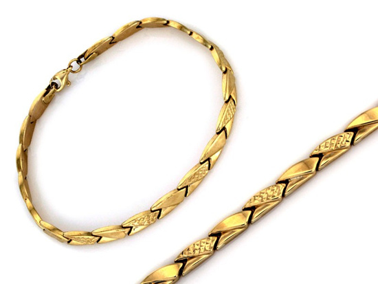 Bransoletka złota elementowa błyszcząca stampato