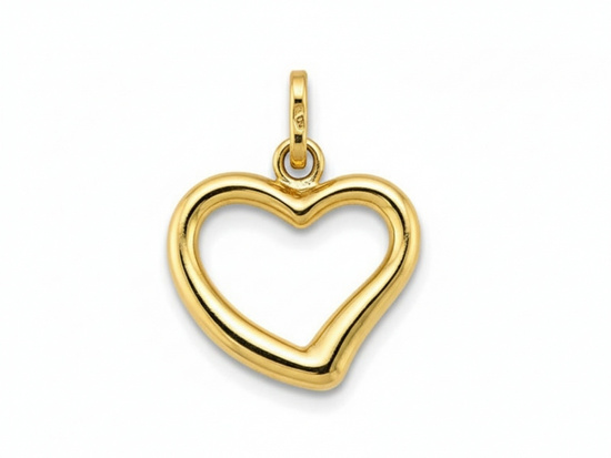 Złota zawieszka wisiorek w kształcie serca