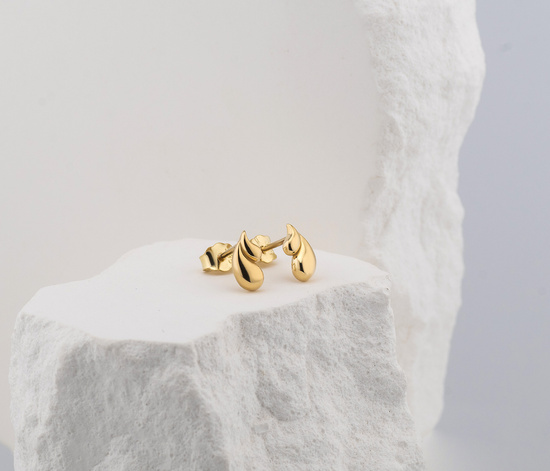 Złote kolczyki 585 podwójne krople, łezki