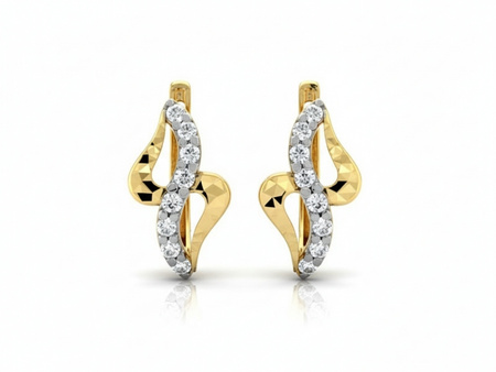 Kolczyki złote delikatne subtelne angielskie zapięcie