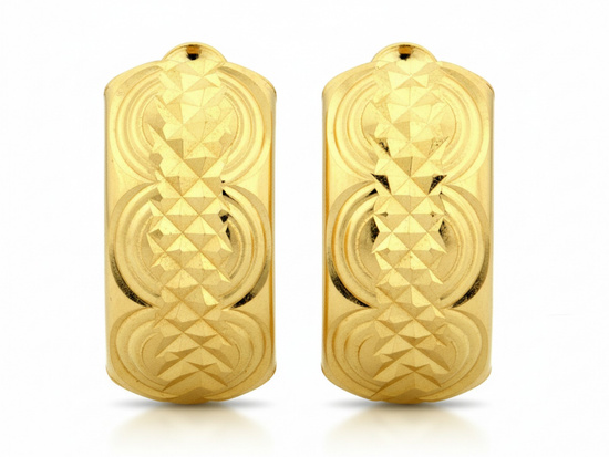 Kolczyki złote delikatne angielskie blaszki błyszczące