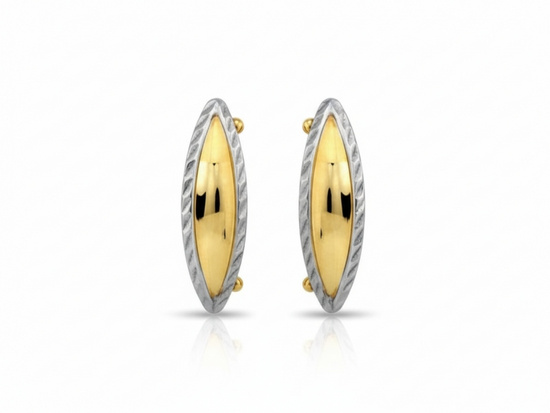 Kolczyki dwukolorowe złote diamentowane