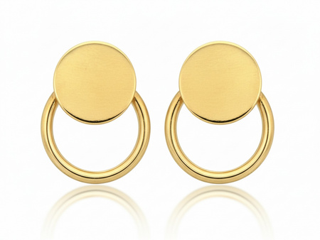 Kolczyki złote na sztyfcie przy uchu z kółek subtelne eleganckie
