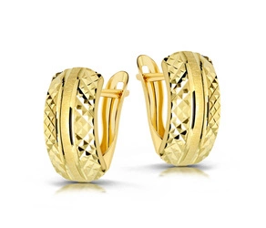 Złote kolczyki 585 diamentowane - klasyczne