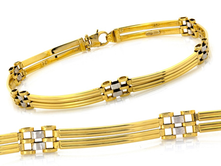 Bransoletka złota męska sztywne elementy