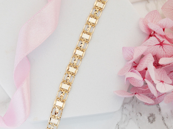 Bransoletka złota jak ażurowa taśma ruchome elementy