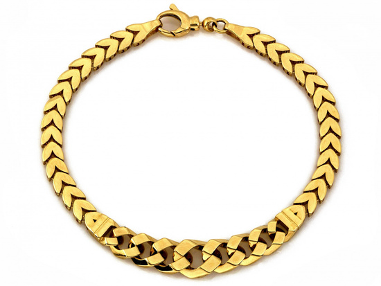 Bransoletka złota poszerzana elementowa