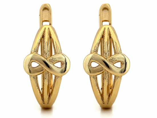 Złote kolczyki z małą nieskończonością