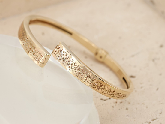 Bransoletka złota sztywna gruba efektowna