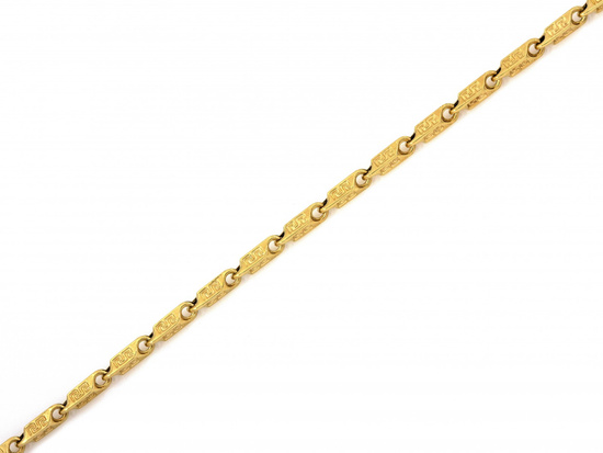 Bransoletka złota elementy z wzorem greckim