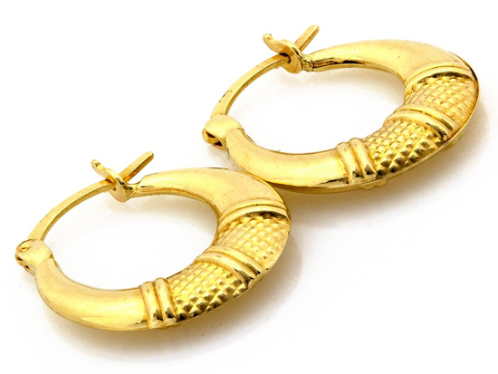 Kolczyki złote delikatne poszerzane koła idealne dla mamy