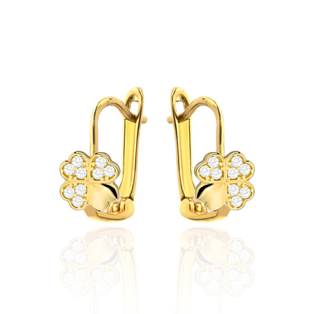 Złote kolczyki 585 koniczynki