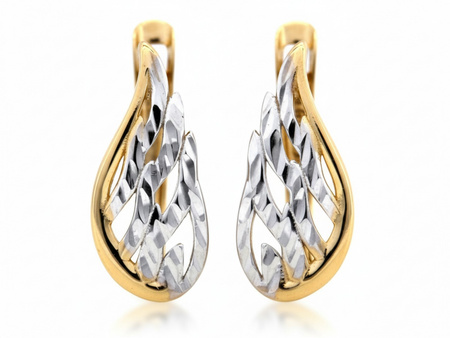 Kolczyki złote ażurowe skrzydło angielskie zapięcie