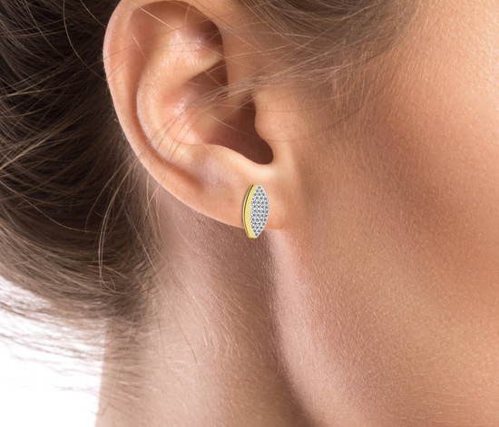 Złote kolczyki 585 z cyrkoniami - klasyczne