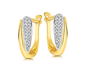 Złote kolczyki 333 z cyrkoniami 