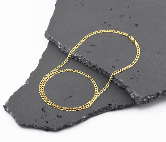 Złoty łańcuszek 375 pancerka - 50 cm