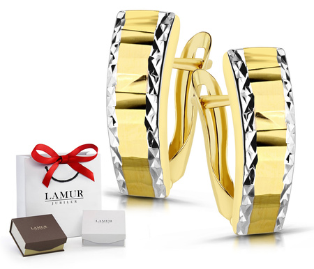 Złote kolczyki 585 diamentowane - klasyczne