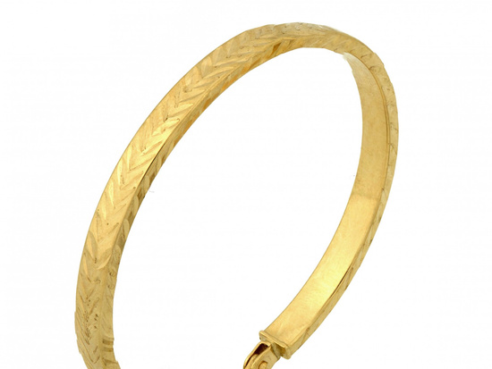 Kolczyki złote koła zdobione w jodełkę 36mm