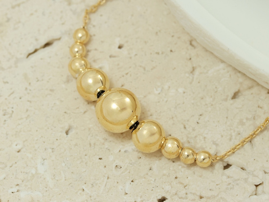 Złota bransoletka 925 z kuleczkami - 16,5 - 19,5 cm