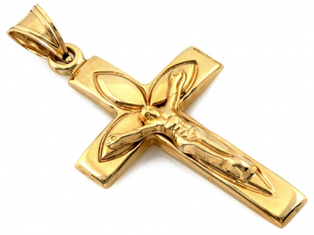 Zawieszka złoty wisiorek krzyżyk z wizerunkiem