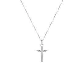 Zawieszka srebrna 925 z diamentowymi cyrkoniami - krzyżyk
