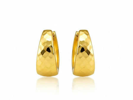 Złote kolczyki koła małe diamentowane