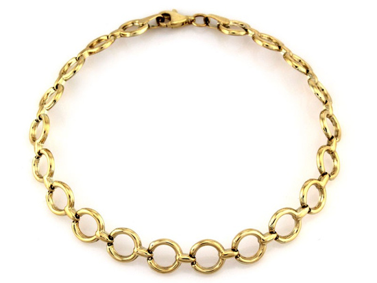 Złota bransoletka z okrągłych elementów