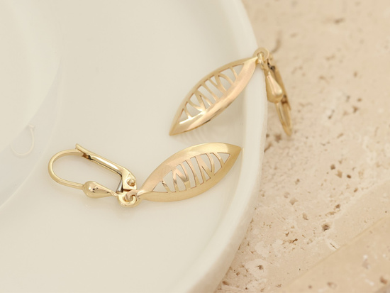 Kolczyki złote wiszące ażurowe dla mamy