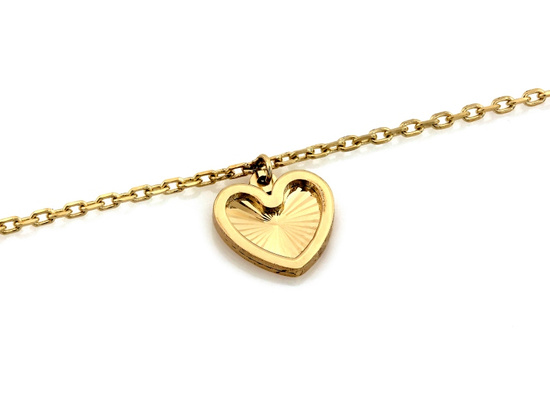 Bransoletka złota łańcuszek z trzema sercami