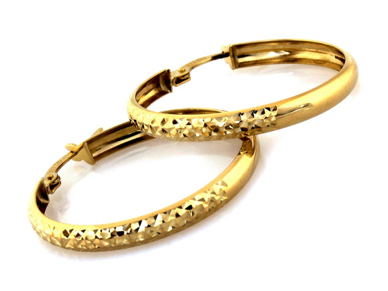 Kolczyki złote koła 24mm zdobione