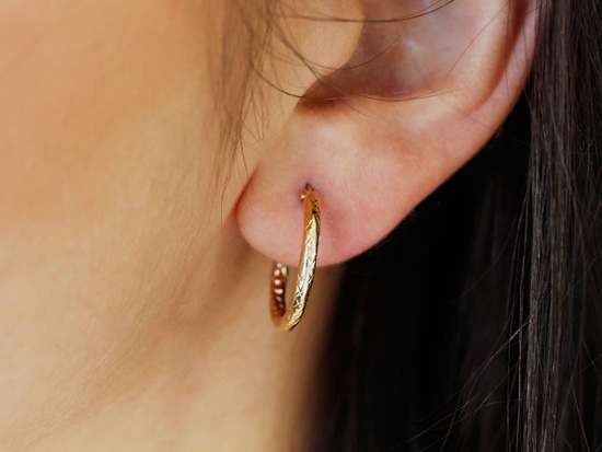 Kolczyki złote błyszczące kółka 20mm